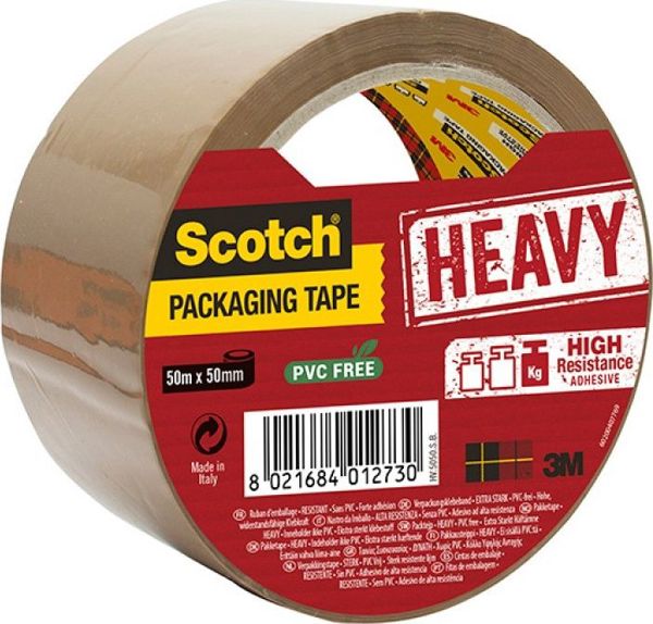 Scotch Heavy Ταινία Συσκευασίας, Πολύ Ισχυρή, Καφέ, 50mm x 50m (HV.5050.S.B)