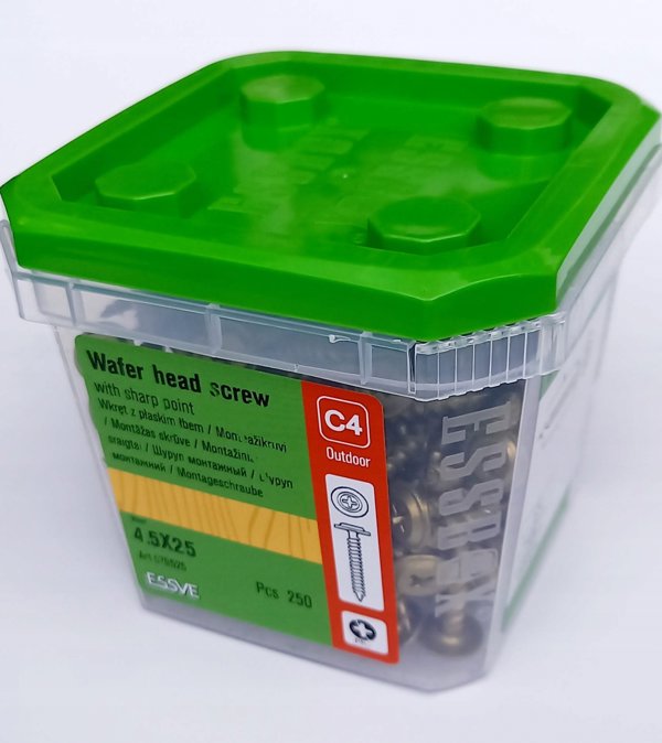 Essve Βίδα με Επίπεδη Κεφαλή 4.5x25mm CS - 250 Τεμάχια