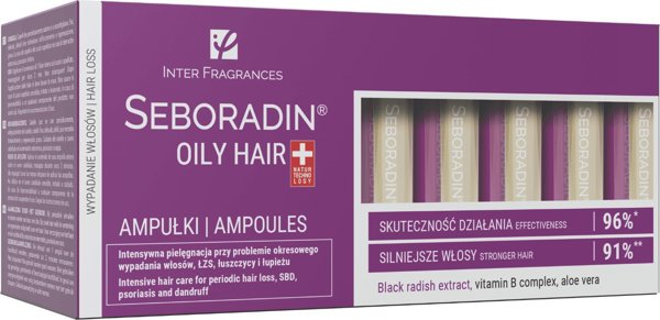 Seboradin Oily Hair Αμπούλες Θεραπείας για Λιπαρό Δέρμα Κεφαλής & Τριχόπτωση 14 x 5,5 ml