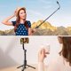Selfie stick Yesido Selfie stick κοντάρι τρίποδο στήριγμα μαγνητικό για τηλέφωνο φωτογραφίες + Bluetooth τηλεχειριστήριο Yesido SF19 Magnetic μαύρο