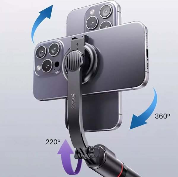 Selfie stick Yesido Selfie stick κοντάρι τρίποδο στήριγμα μαγνητικό για τηλέφωνο φωτογραφίες + Bluetooth τηλεχειριστήριο Yesido SF19 Magnetic μαύρο