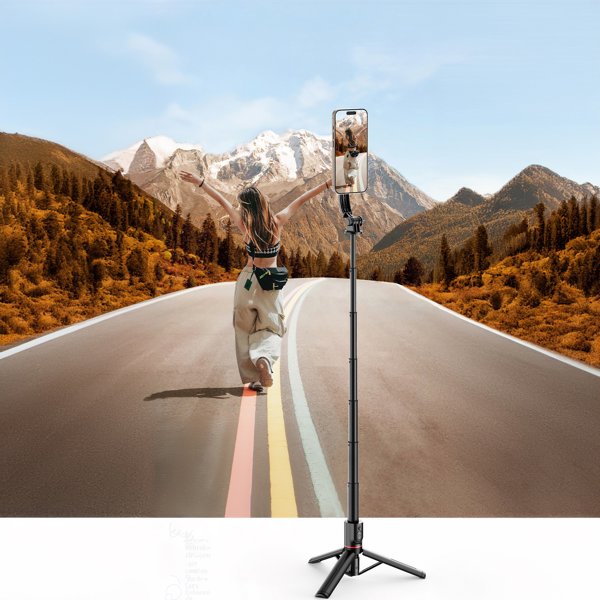 Selfie stick Yesido Selfie stick κοντάρι τρίποδο στήριγμα μαγνητικό για τηλέφωνο φωτογραφίες + Bluetooth τηλεχειριστήριο Yesido SF19 Magnetic μαύρο