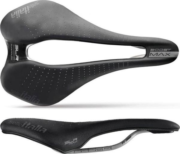Selle Italia Σέλα SELLE ITALIA MAX SLR BOOST GEL SUPERFLOW L (id match - L3) TI 316 Tube 7, fibra-tek, 280g μαύρο (NEW)