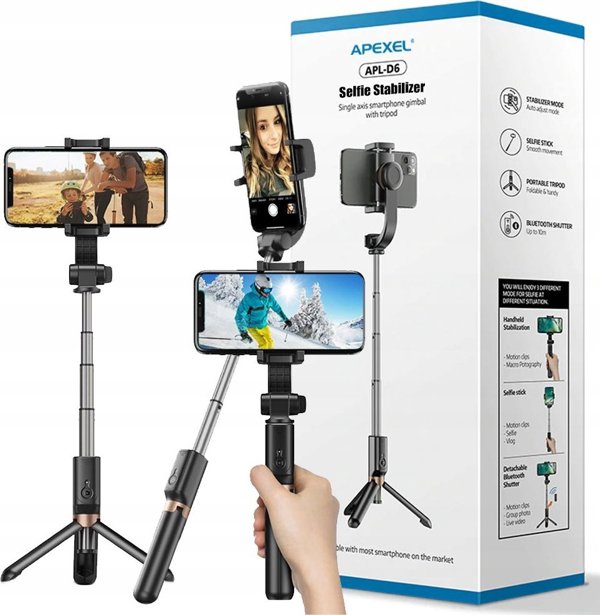 Selfie stick Apexel Selfiestick/τρίποδο bluetooth APEXEL APL-D6 (μαύρο)