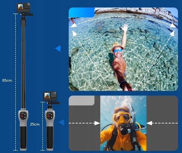 Selfie stick Telesin Wodoodporny Selfie Stick Kijek z Pilotem Pilot GoPro HERO 13 12 11 10 9 MAX / GP-WBT-001