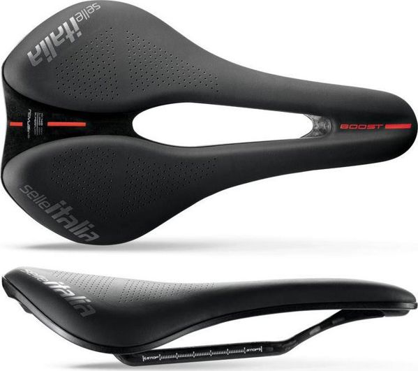 Selle Italia Σέλα Ποδηλάτου Novus Evo Boost Kit Carbonio Superflow L, Fibra-Tek, Μαύρη