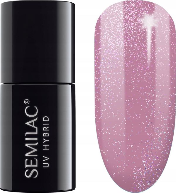 Semilac Ημιμόνιμο Βερνίκι Νυχιών Shimmer Dust Pink 319, Glitter Εφέ, 21 Ημέρες Διάρκεια