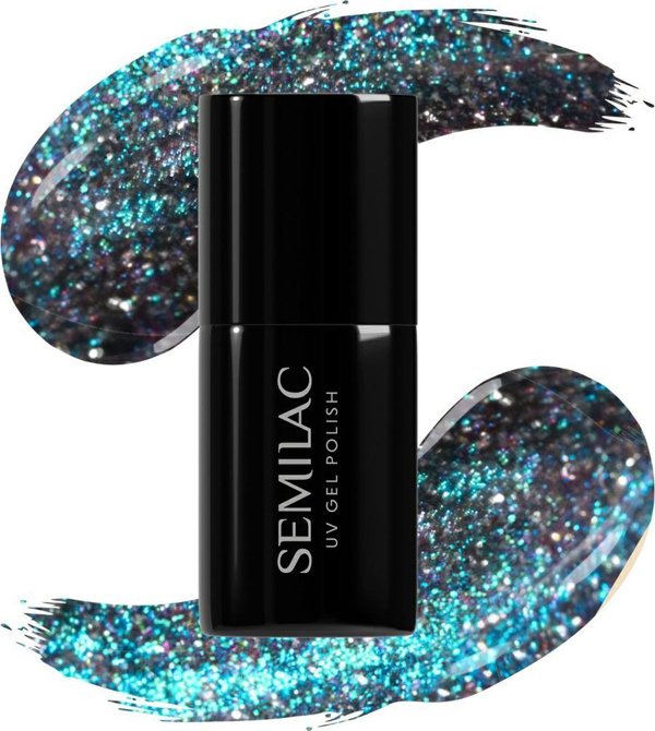 Semilac Semilac Υβριδικό βερνίκι 828 Γκρι Holo 7ml