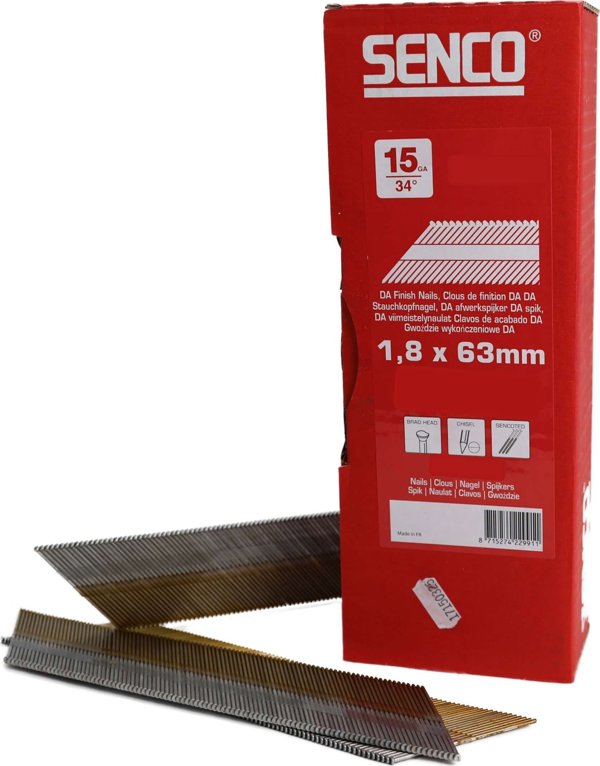 SENCO Shot finish nails 1.8x63, AISI304, 34deg, DA25EGB, SENCO, 4000 pcs. (for field work)