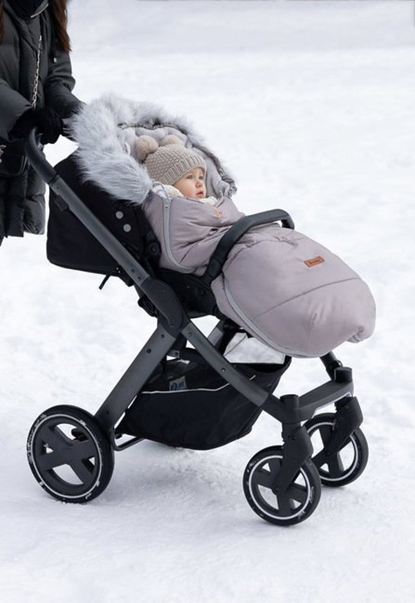 Sensillo Υπνόσακος Orso Blue Pearl 100x45cm, Αδιάβροχος με Εσωτερική Επένδυση Fleece και Αποσπώμενη Γούνα