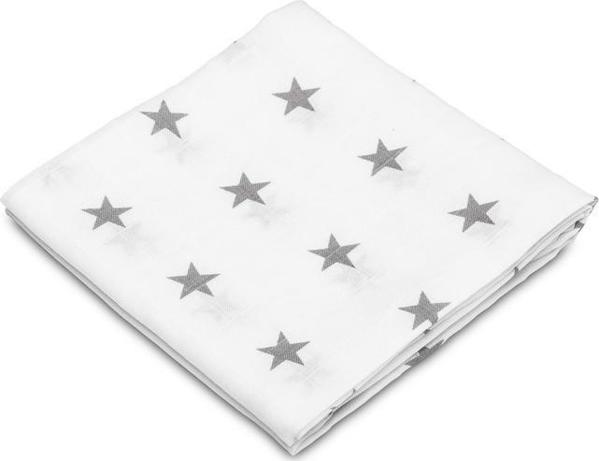 Sensillo ΜΟΥΣΕΛΙΝΑ ΠΑΝΑ 70X80 CM ΓΚΡΙ ΑΣΤΕΡΙΑ 093 / 3677