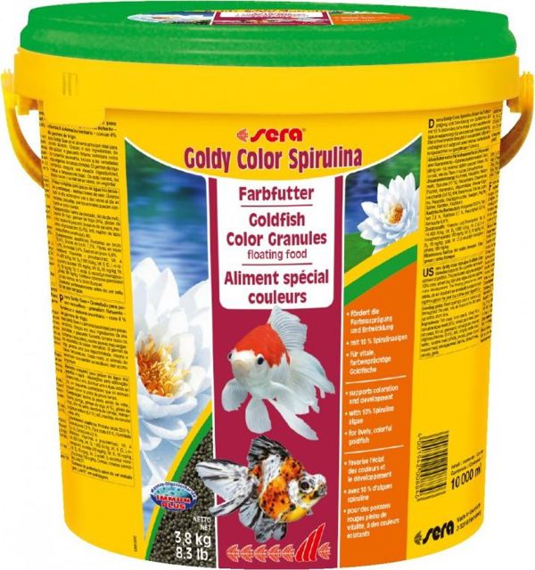 Sera Goldy Color Spirulina Nature, Τροφή για Χρυσόψαρα σε Κόκκους, 10 l (3.8 kg)