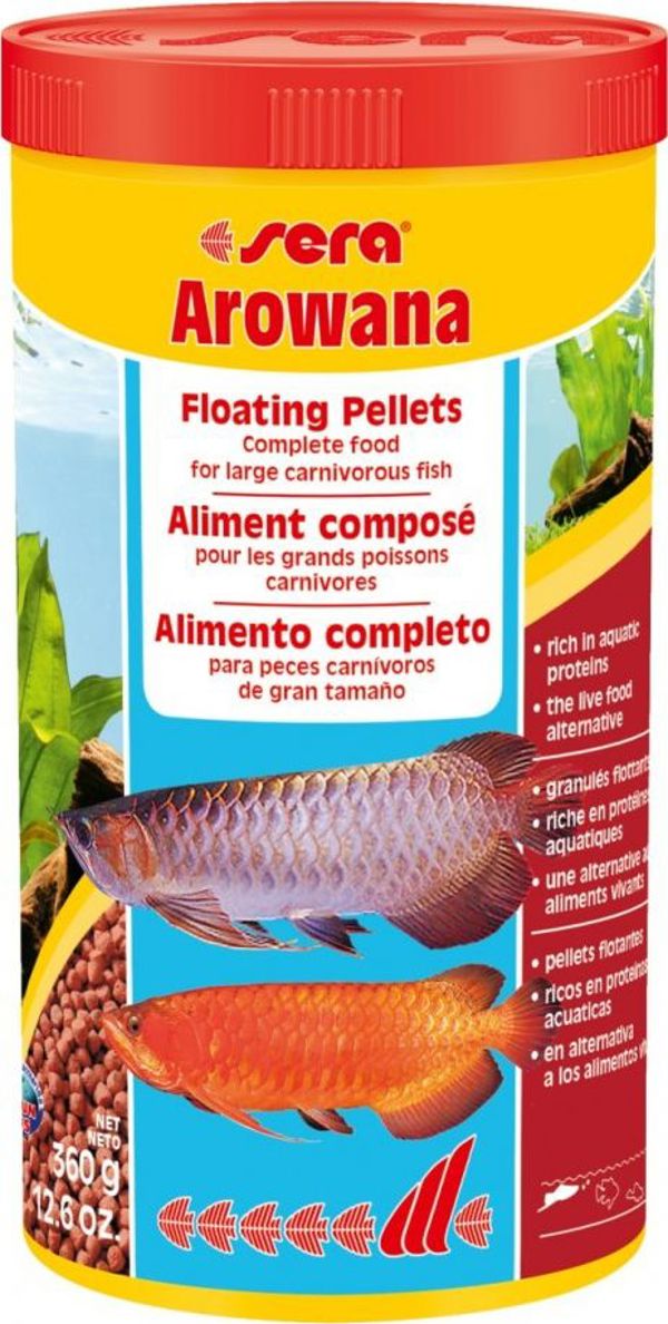 Sera Arowana Βασική Τροφή για Μεγάλα Σαρκοφάγα Ψάρια, Κόκκοι, 1.000ml