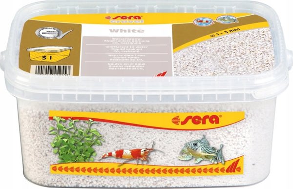 Sera Gravel Λευκό Χαλίκι Ενυδρείου, 1-3mm, 3L