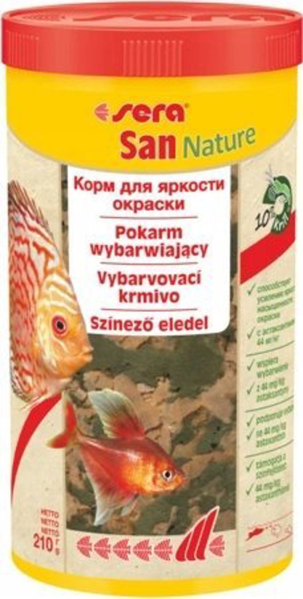 Sera San Nature 1000 ml, νιφάδες - premium τροφή που ενισχύει το χρώμα 8040197 4001942452991