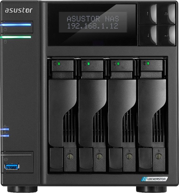 Διακομιστής αρχείων Asustor Asustor LOCKERSTOR 4 Gen2 (AS6704T) NAS Επιτραπέζιος υπολογιστής Ενσύρματο LAN Μαύρο N5105