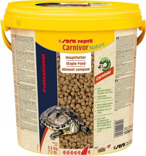 Sera Reptil Professional Carnivor Nature Τροφή για Σαρκοφάγα Ερπετά & Χελώνες, 10 l