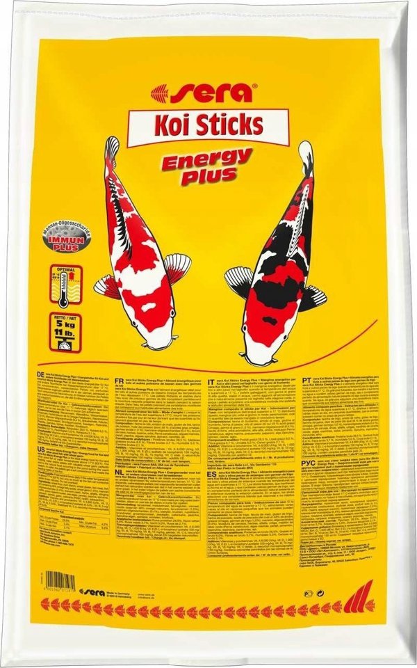Sera Koi Sticks Energy Plus - Ενεργειακή Τροφή για Ψάρια Λίμνης με Φύτρο Σιταριού, 5kg