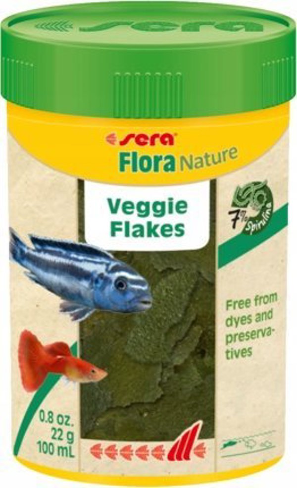 Sera Flora Nature, Τροφή για Ψάρια σε Νιφάδες, 100ml - Premium Φυτική Διατροφή