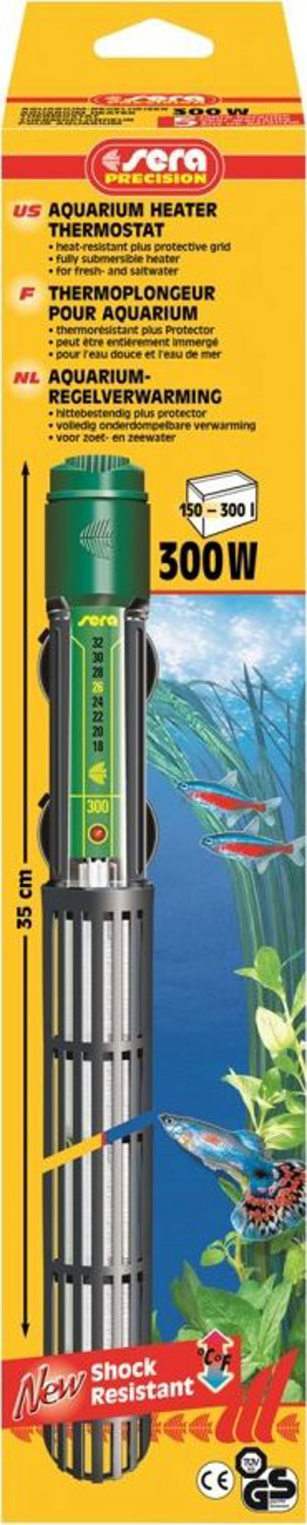 Θερμαντήρας Ενυδρείου Sera με Θερμοστάτη 300W, 35cm, για Ενυδρεία 150-300L