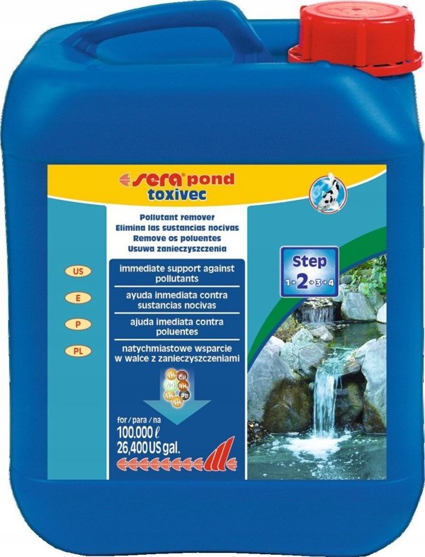 Sera Pond Toxivec 5L - Αντιχλώριο και Αποτοξινωτικό Νερού Λιμνών για Άμεση Εξουδετέρωση Αμμωνίας και Νιτρωδών