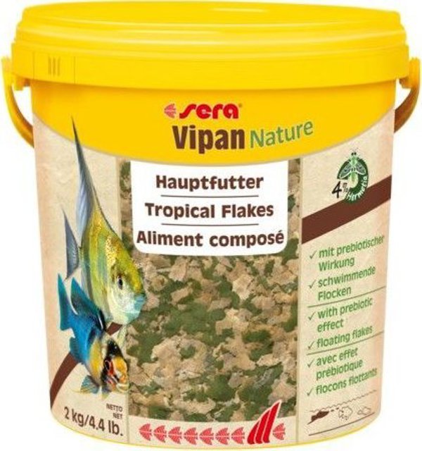 Sera Vipan Nature Τροφή για Ψάρια σε Νιφάδες, Premium Βασικό Πλήρες Γεύμα, 10 l