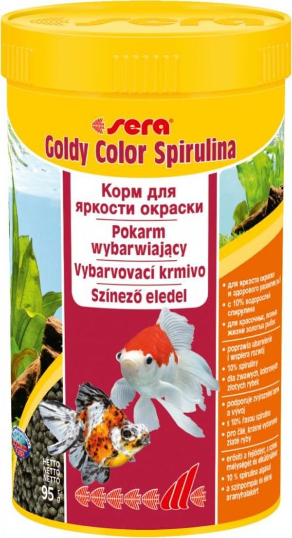 Sera Goldy Color Spirulina Nature, Τροφή για Χρυσόψαρα σε Κόκκους, 250ml