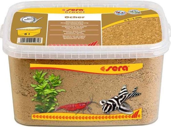 Sera Gravel Ocher Χαλίκι Ενυδρείου, 0-2 mm, 3 Litres, Ώχρα