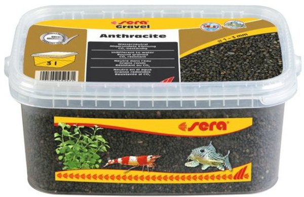 Sera Gravel Anthracite Χαλίκι Ενυδρείου, 1-3 mm, 3 L, Ανθρακί