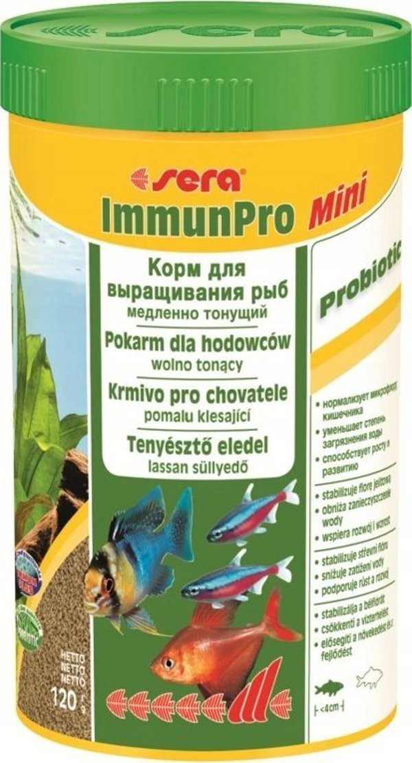 Sera ImmunPro Mini Nature 250 ml - τροφή βραδείας βύθισης για ψάρια κάτω των 4 cm 8040179 4001942445238