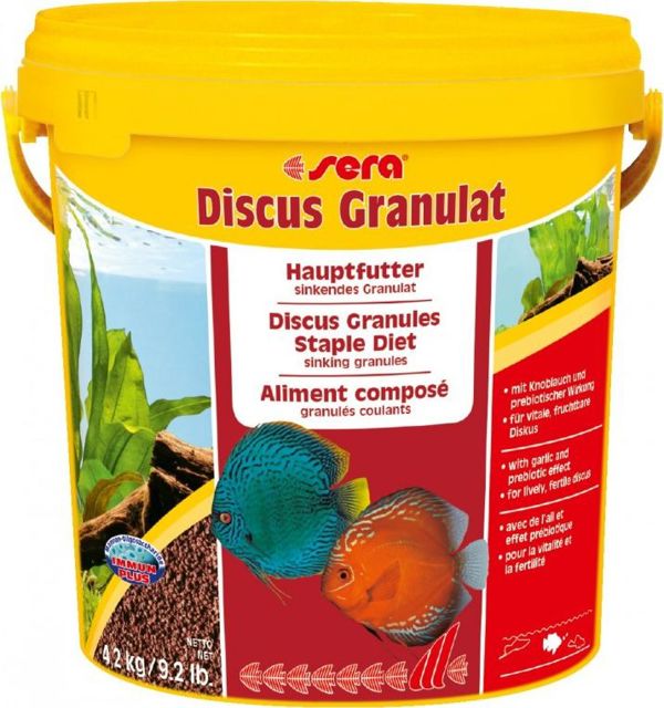 Συμπληρωματική τροφή Sera Discus Granules Nature 4,2 kg/10L, κοκκώδης - τροφή για κιχλίδες
