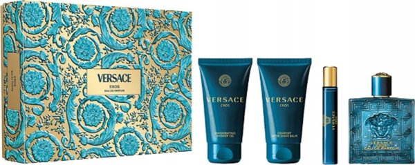 SET VERSACE Eros EDP spray 100ml + AFTER SHAVE BALM 75ml + SHOWER GEL 75ml + EDP spray 10ml
