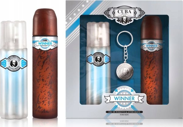 SET CUBA Winner EDT spray 100ml + AS Lotion 100ml + brelok
