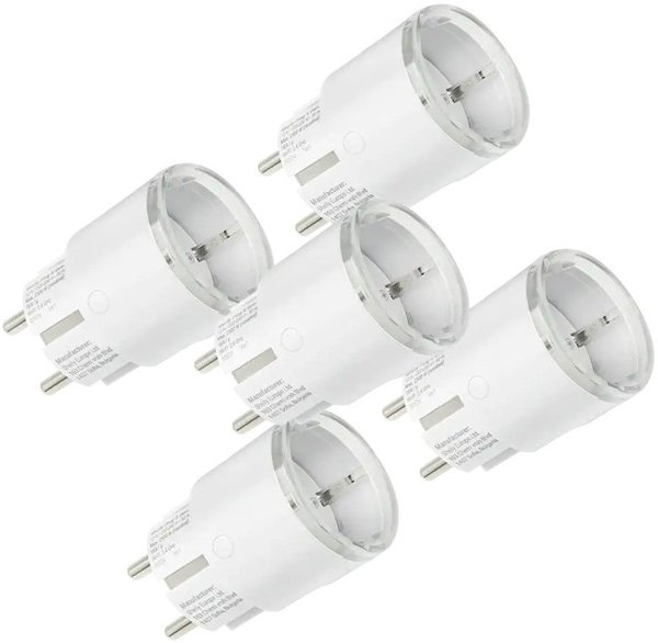 Σετ 5 Shelly Plug S MTR Gen3 12A έξυπνων πριζών (λευκό)