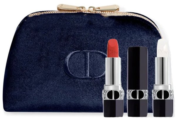 Christian Dior Rouge Dior Σετ Κραγιόν 720 Icone & Βάλσαμο Χειλιών 000 Diornatural με Υφασμάτινη Τσάντα Μακιγιάζ, 3.5ml/3.5g, για Γυναίκες