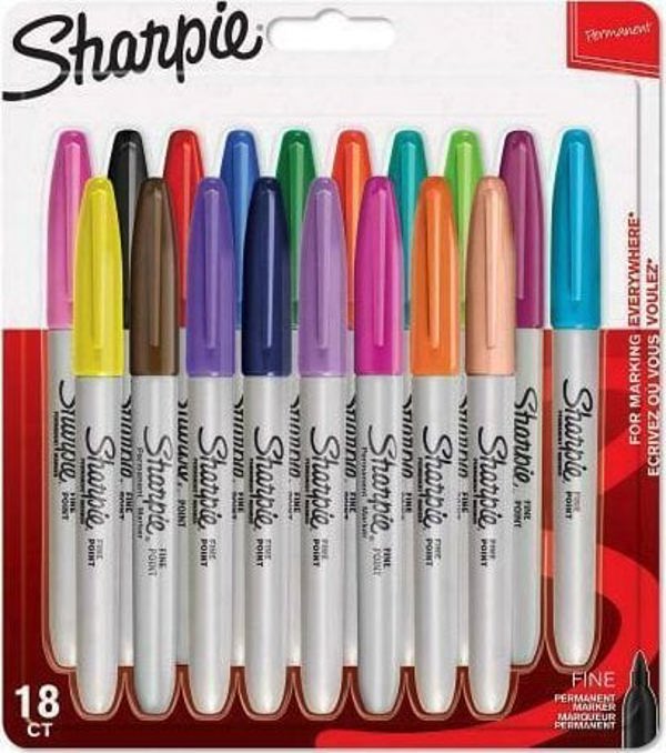 Μαρκαδόρος Sharpie Sharpie με Λεπτή Στρογγυλή Μύτη F 18 Χρώματα Διασκέδασης