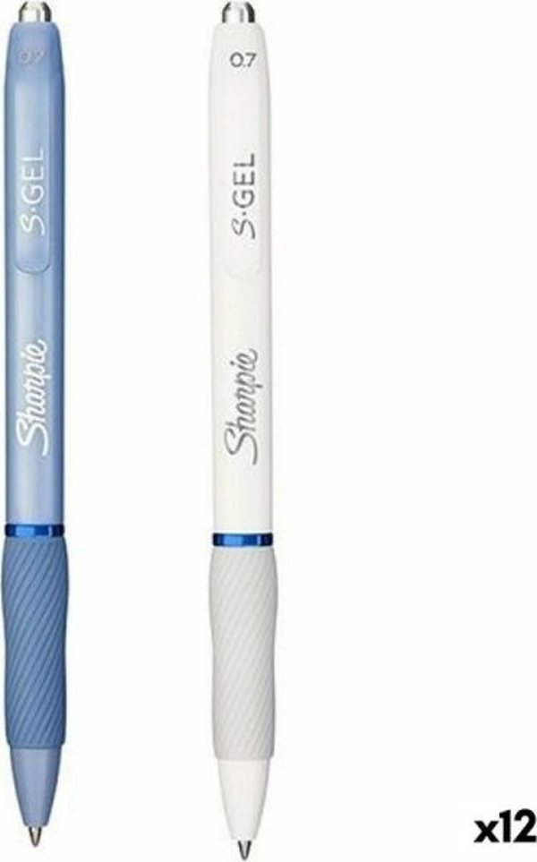Στυλό gel Sharpie S-Gel Μπλε Λευκό 0,7 mm (12 Τεμάχια)