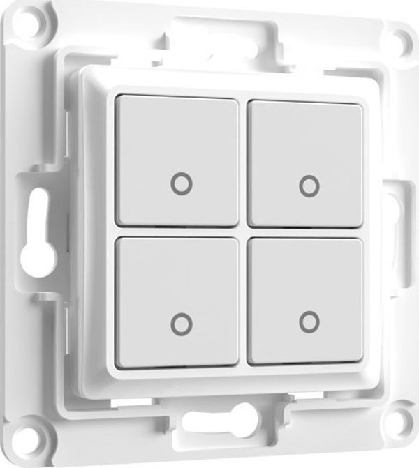 Shelly Wall Switch 4 - Τετραπλός Διακόπτης Τοίχου για Shelly 1, i4, 2.5 & Plus Series, Λευκός, 80x80mm