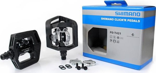Πεντάλ Shimano Shimano SPD PD-T421 Click'R με σφιγκτήρες SM-SH56 γενικής χρήσης 6530270 4524667749455