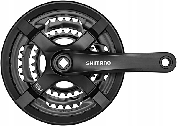 Shimano FC-TY501 crankset, 175 mm 48/38/28T, 6-8v, with chain guard
