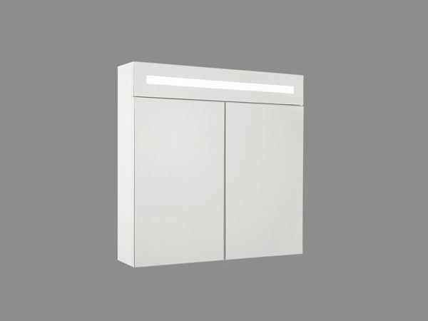 Shumee Ντουλάπι μπάνιου επιτοίχιο με καθρέφτη LED 60 x 60 cm λευκό JARAMILLO 8701049 4251682244480