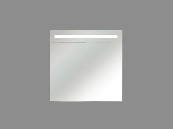 Shumee Ντουλάπι μπάνιου επιτοίχιο με καθρέφτη LED 60 x 60 cm λευκό JARAMILLO 8701049 4251682244480