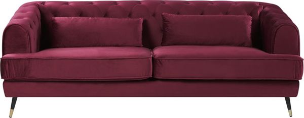 Shumee 3θέσιος καναπές βελούδο, μπορντό, SLETTA 9476498 4251682251570