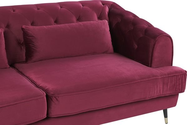 Shumee 3θέσιος καναπές βελούδο, μπορντό, SLETTA 9476498 4251682251570