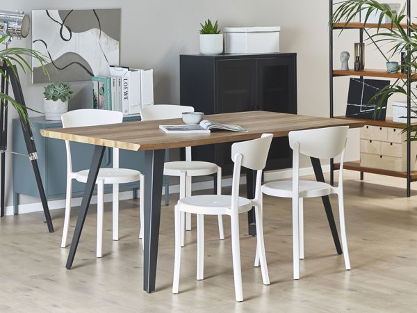Shumee Σετ 4 καρέκλες τραπεζαρίας λευκό VIESTE 8863506 4251682266932