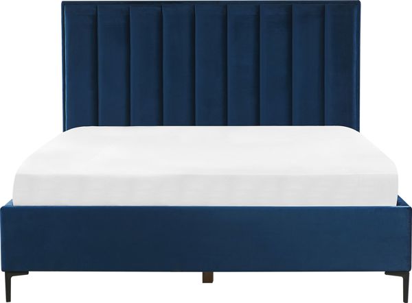 Κρεβάτι Shumee Velvet με αποθηκευτικό χώρο 180 x 200 cm μπλε SEZANNE 8700876 4251682259842