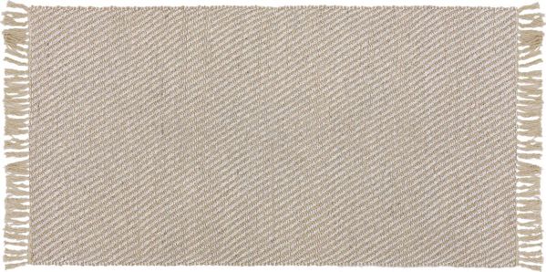 Χαλί Shumee ALADAG από Γιούτα, Boho Στυλ με Κρόσσια, 80x150 cm, Μπεζ