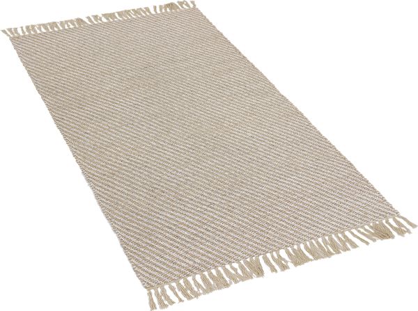 Χαλί Shumee ALADAG από Γιούτα, Boho Στυλ με Κρόσσια, 80x150 cm, Μπεζ