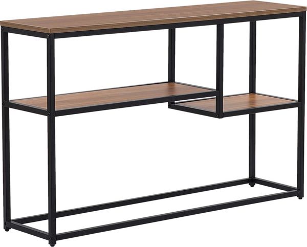 Κονσόλα Εισόδου Shumee Belmont 120cm, από MDF σε Σκούρο Ξύλο και Μαύρο Χρώμα