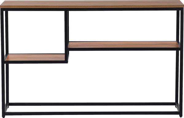 Κονσόλα Εισόδου Shumee Belmont 120cm, από MDF σε Σκούρο Ξύλο και Μαύρο Χρώμα